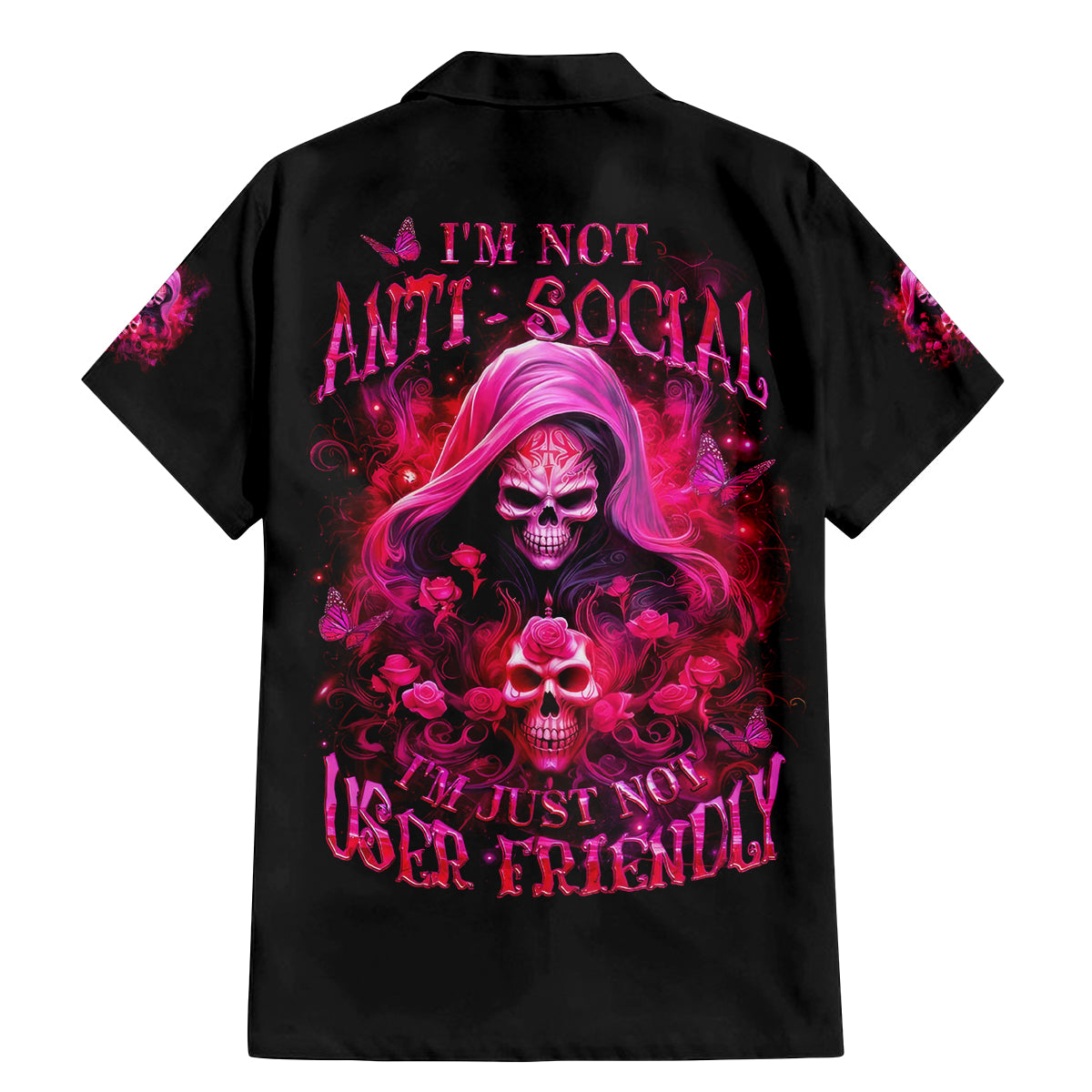 Witch Skull Family Matching Mermaid Dress and Hawaiian Shirt I'm Not Anti-Social I'm Just Not User Friendly - Wonder Print Shop