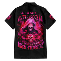 Witch Skull Family Matching Off Shoulder Long Sleeve Dress and Hawaiian Shirt I'm Not Anti-Social I'm Just Not User Friendly - Wonder Print Shop