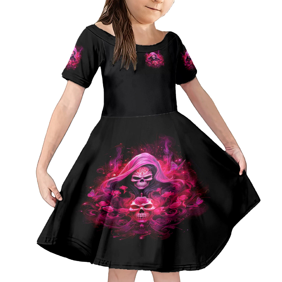 Witch Skull Family Matching Off Shoulder Short Dress and Hawaiian Shirt I'm Not Anti-Social I'm Just Not User Friendly - Wonder Print Shop