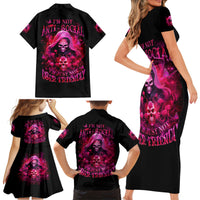 Witch Skull Family Matching Short Sleeve Bodycon Dress and Hawaiian Shirt I'm Not Anti-Social I'm Just Not User Friendly - Wonder Print Shop