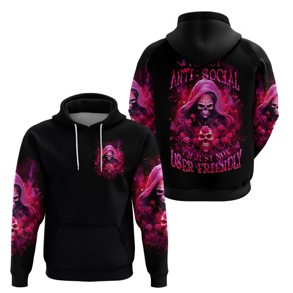Witch Skull Hoodie I'm Not Anti-Social I'm Just Not User Friendly - Wonder Print Shop