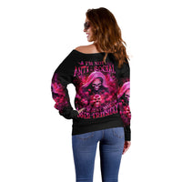 Witch Skull Off Shoulder Sweater I'm Not Anti-Social I'm Just Not User Friendly - Wonder Print Shop