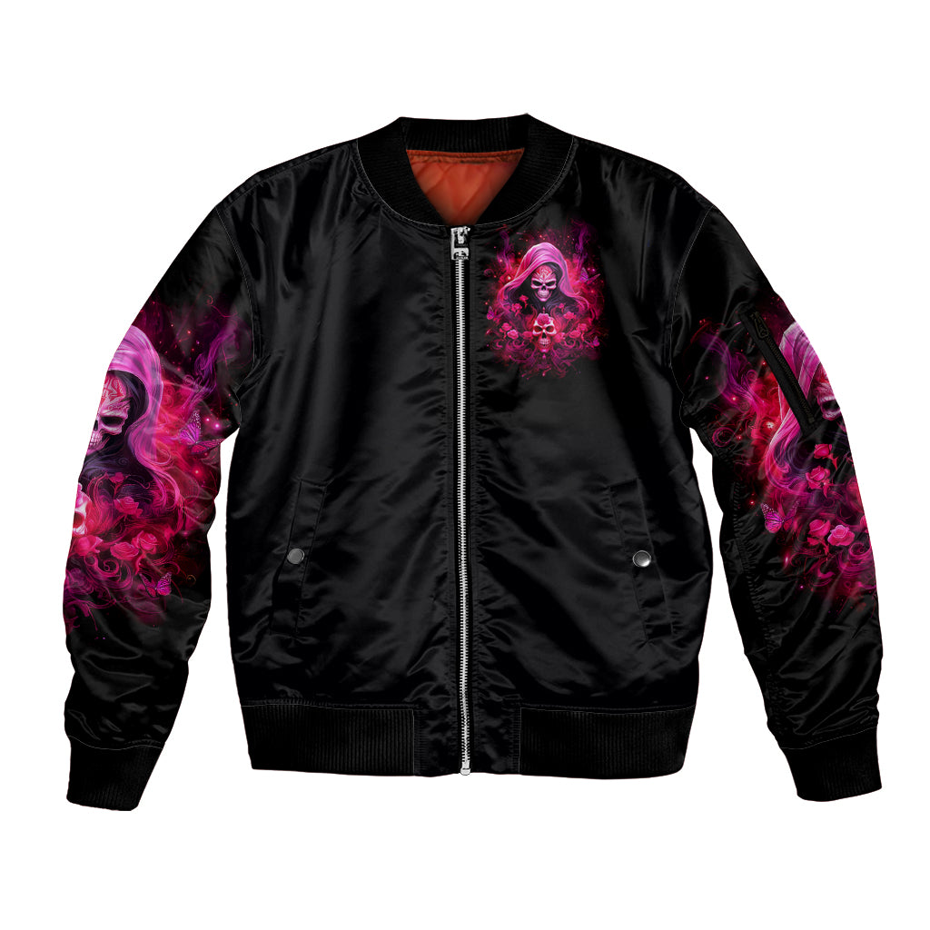 Witch Skull Sleeve Zip Bomber Jacket I'm Not Anti-Social I'm Just Not User Friendly - Wonder Print Shop