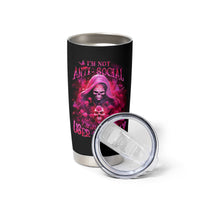Witch Skull Tumbler Cup I'm Not Anti-Social I'm Just Not User Friendly - Wonder Print Shop