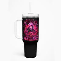 Witch Skull Tumbler With Handle I'm Not Anti-Social I'm Just Not User Friendly - Wonder Print Shop