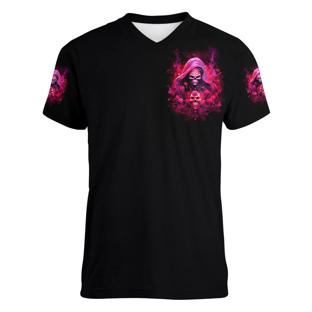 Witch Skull Women V Neck T Shirt I'm Not Anti-Social I'm Just Not User Friendly - Wonder Print Shop