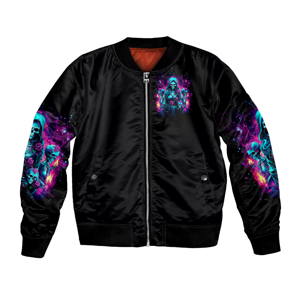 Witch Skull Bomber Jacket I Have 3 Sides And The Side You Never Want To See - Wonder Print Shop