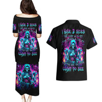 Witch Skull Couples Matching Puletasi and Hawaiian Shirt I Have 3 Sides And The Side You Never Want To See - Wonder Print Shop