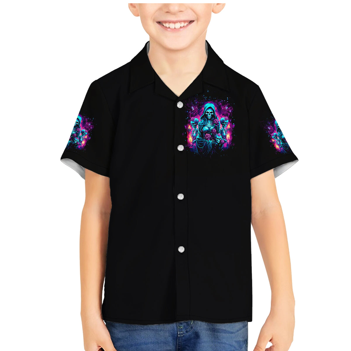 Witch Skull Family Matching Mermaid Dress and Hawaiian Shirt I Have 3 Sides And The Side You Never Want To See - Wonder Print Shop