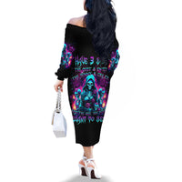 Witch Skull Family Matching Off Shoulder Long Sleeve Dress and Hawaiian Shirt I Have 3 Sides And The Side You Never Want To See - Wonder Print Shop