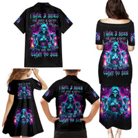 Witch Skull Family Matching Puletasi and Hawaiian Shirt I Have 3 Sides And The Side You Never Want To See - Wonder Print Shop
