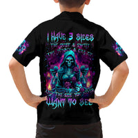 Witch Skull Family Matching Short Sleeve Bodycon Dress and Hawaiian Shirt I Have 3 Sides And The Side You Never Want To See - Wonder Print Shop
