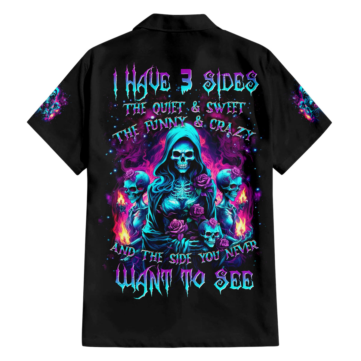 Witch Skull Hawaiian Shirt I Have 3 Sides And The Side You Never Want To See - Wonder Print Shop