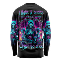 Witch Skull Long Sleeve Shirt I Have 3 Sides And The Side You Never Want To See - Wonder Print Shop