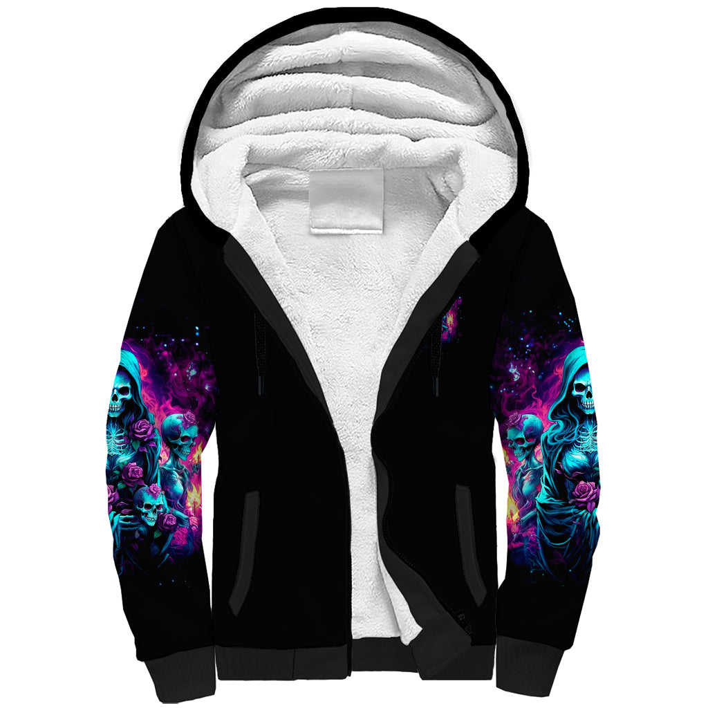 Witch Skull Sherpa Hoodie I Have 3 Sides And The Side You Never Want To See - Wonder Print Shop