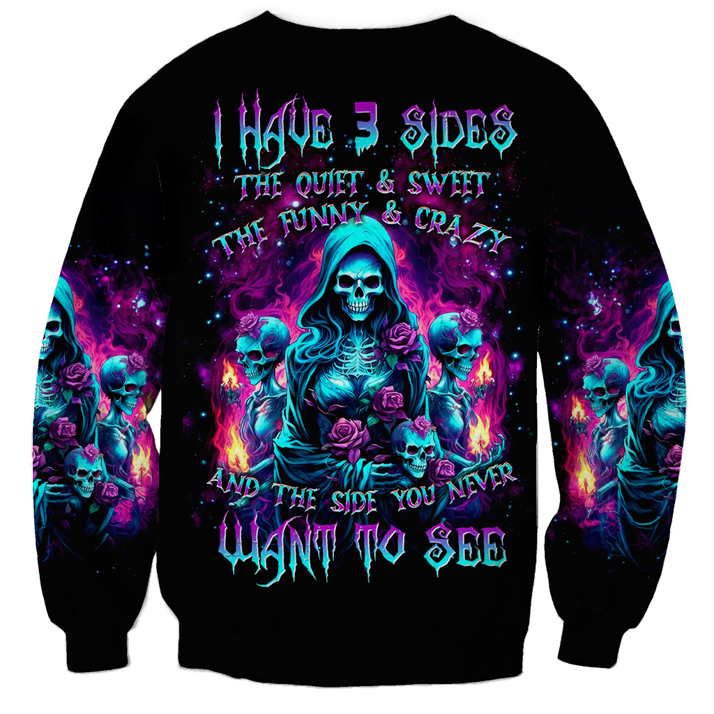 Witch Skull Sweatshirt I Have 3 Sides And The Side You Never Want To See - Wonder Print Shop