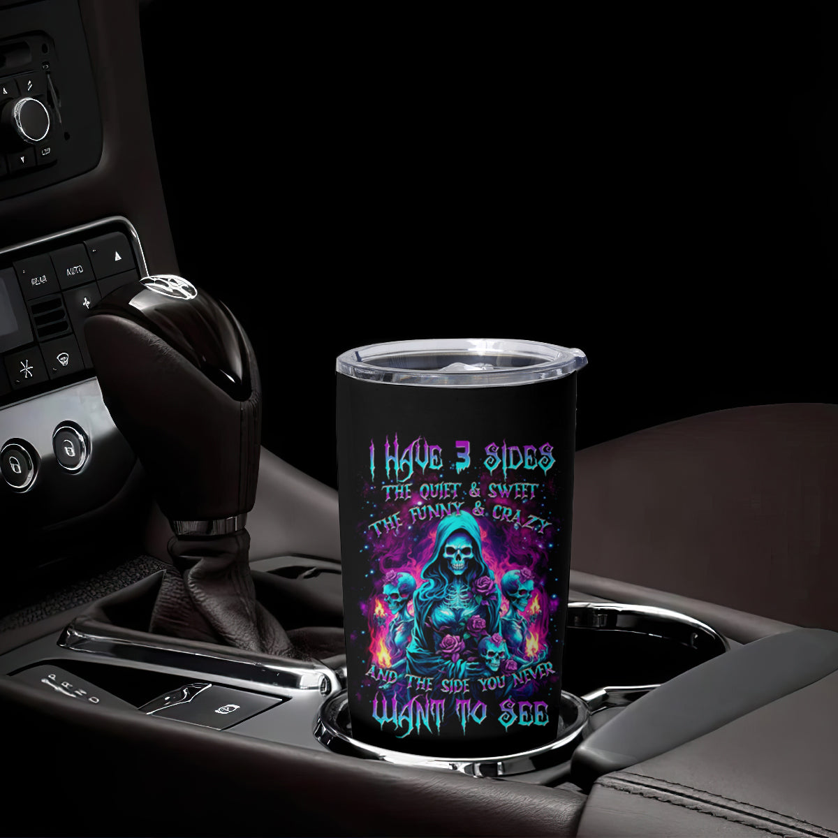 Witch Skull Tumbler Cup I Have 3 Sides And The Side You Never Want To See - Wonder Print Shop