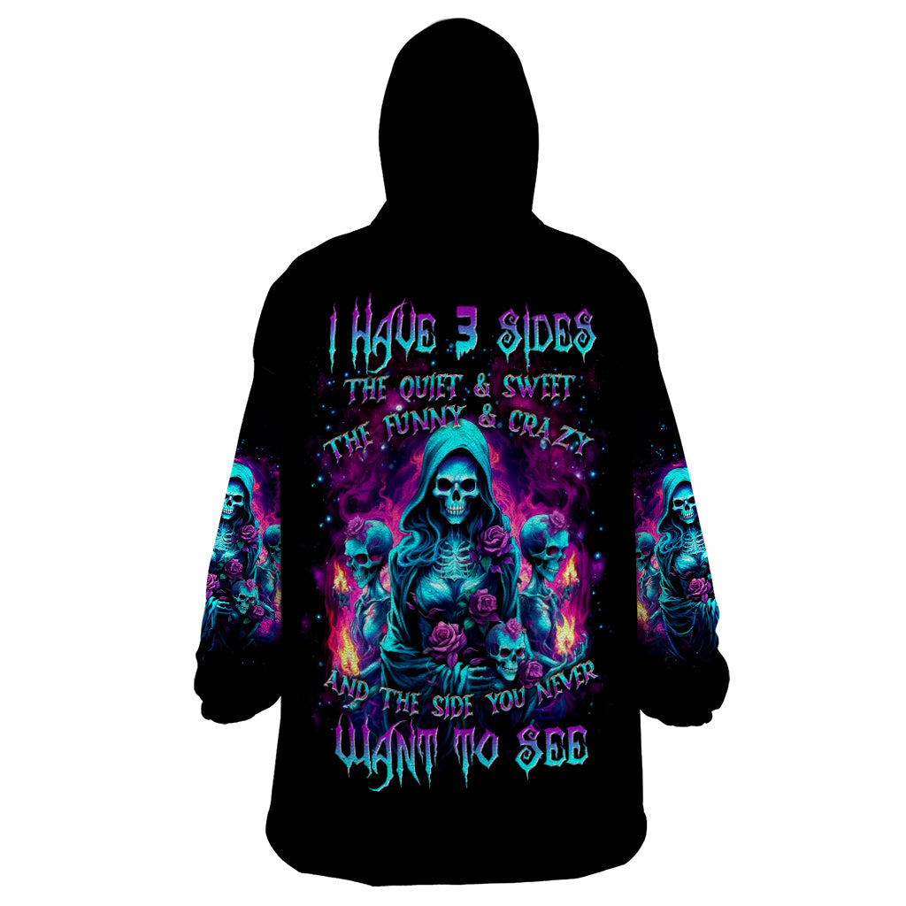 Witch Skull Wearable Blanket Hoodie I Have 3 Sides And The Side You Never Want To See - Wonder Print Shop