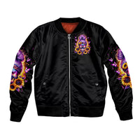 Sunflower Skull Bomber Jacket She Is Sunshine Mixed With A Little Hurricane - Wonder Print Shop