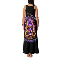 Sunflower Skull Family Matching Tank Maxi Dress and Hawaiian Shirt She Is Sunshine Mixed With A Little Hurricane - Wonder Print Shop