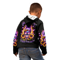 Sunflower Skull Kid Hoodie She Is Sunshine Mixed With A Little Hurricane - Wonder Print Shop