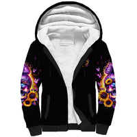 Sunflower Skull Sherpa Hoodie She Is Sunshine Mixed With A Little Hurricane - Wonder Print Shop