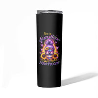 Sunflower Skull Skinny Tumbler She Is Sunshine Mixed With A Little Hurricane - Wonder Print Shop