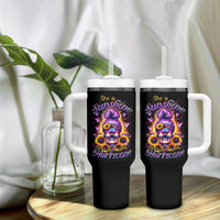 Sunflower Skull Tumbler With Handle She Is Sunshine Mixed With A Little Hurricane - Wonder Print Shop
