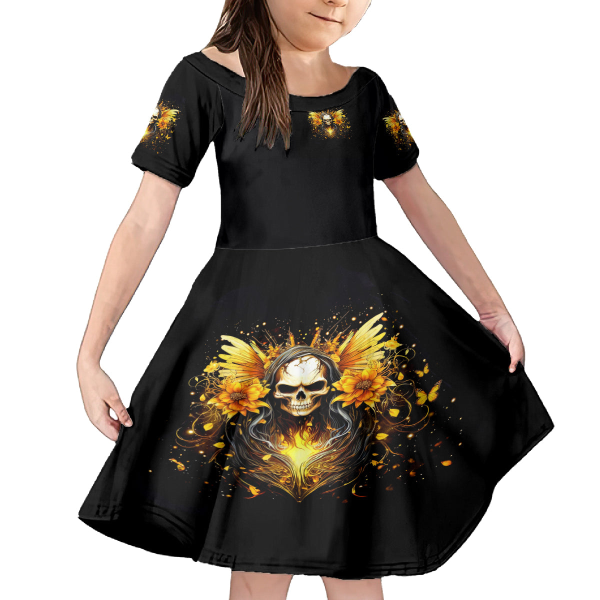 Fairy Skull Family Matching Long Sleeve Bodycon Dress and Hawaiian Shirt The Good Girl In Me Got Tired Of The Bullshit - Wonder Print Shop