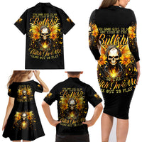Fairy Skull Family Matching Long Sleeve Bodycon Dress and Hawaiian Shirt The Good Girl In Me Got Tired Of The Bullshit - Wonder Print Shop