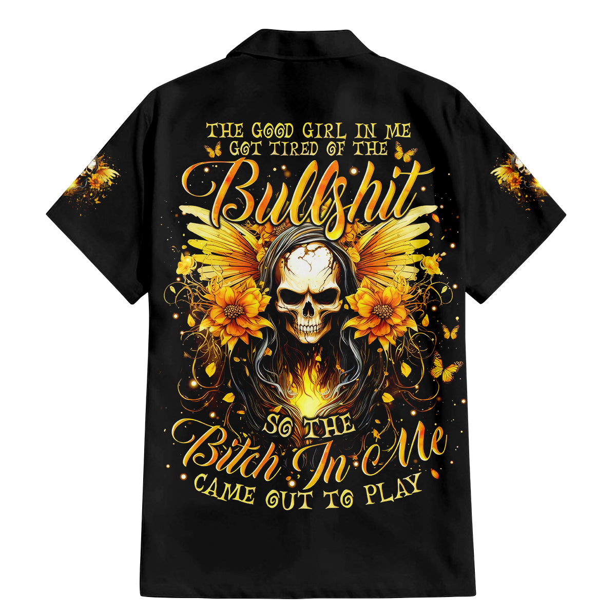 Fairy Skull Family Matching Mermaid Dress and Hawaiian Shirt The Good Girl In Me Got Tired Of The Bullshit - Wonder Print Shop