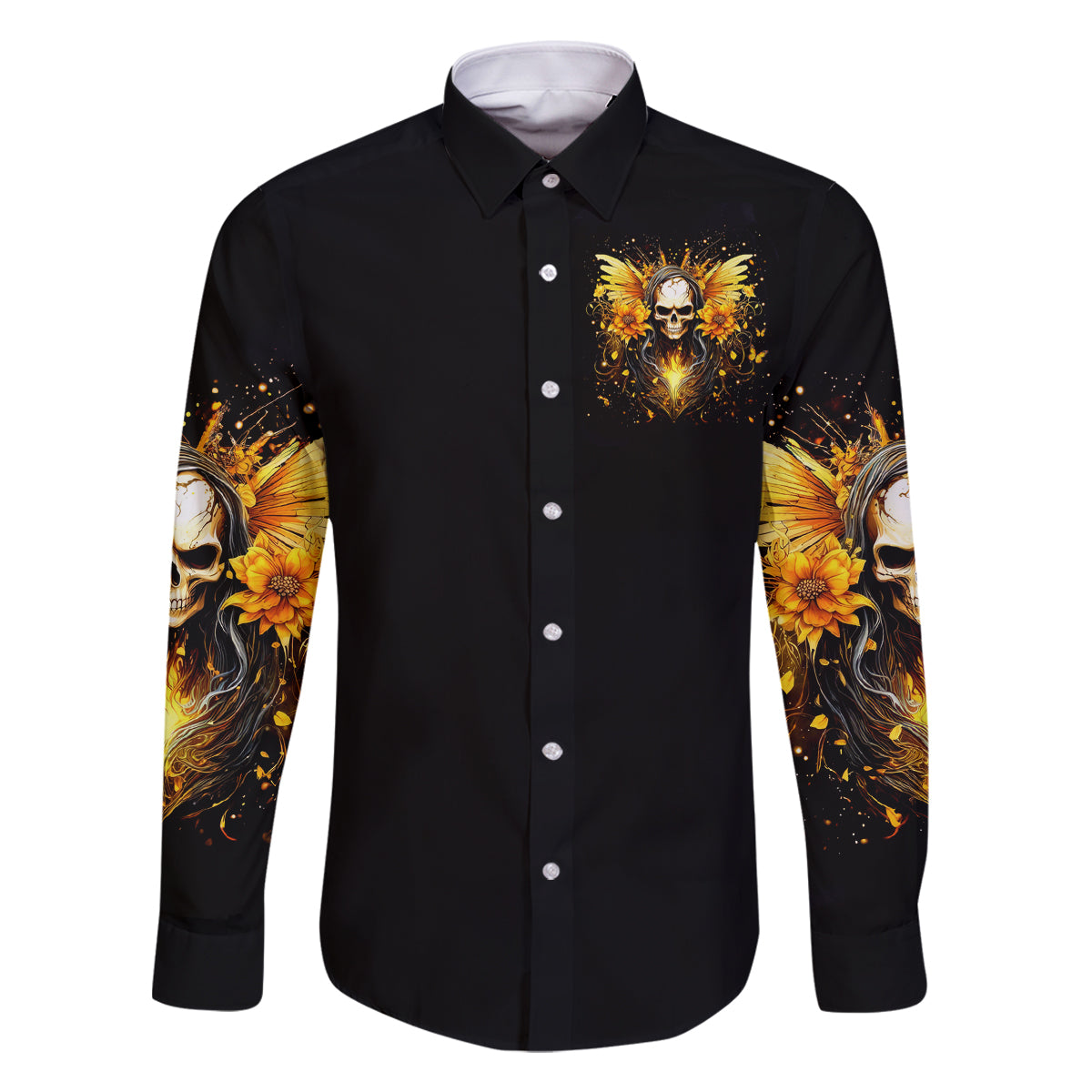 Fairy Skull Family Matching Off Shoulder Long Sleeve Dress and Hawaiian Shirt The Good Girl In Me Got Tired Of The Bullshit - Wonder Print Shop