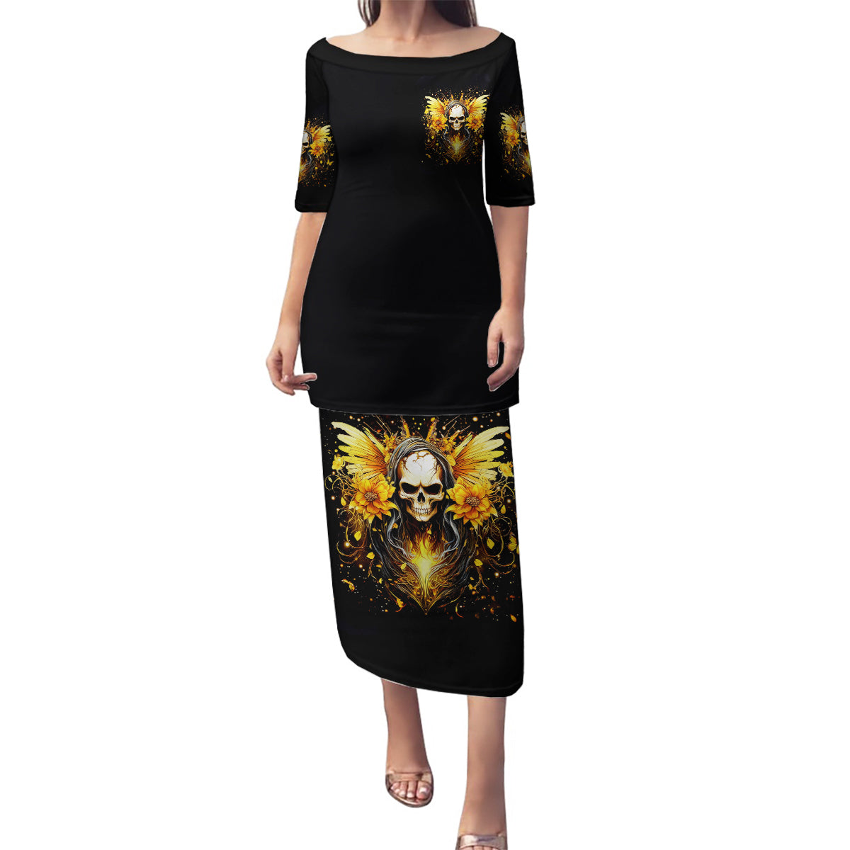 Fairy Skull Family Matching Puletasi and Hawaiian Shirt The Good Girl In Me Got Tired Of The Bullshit - Wonder Print Shop