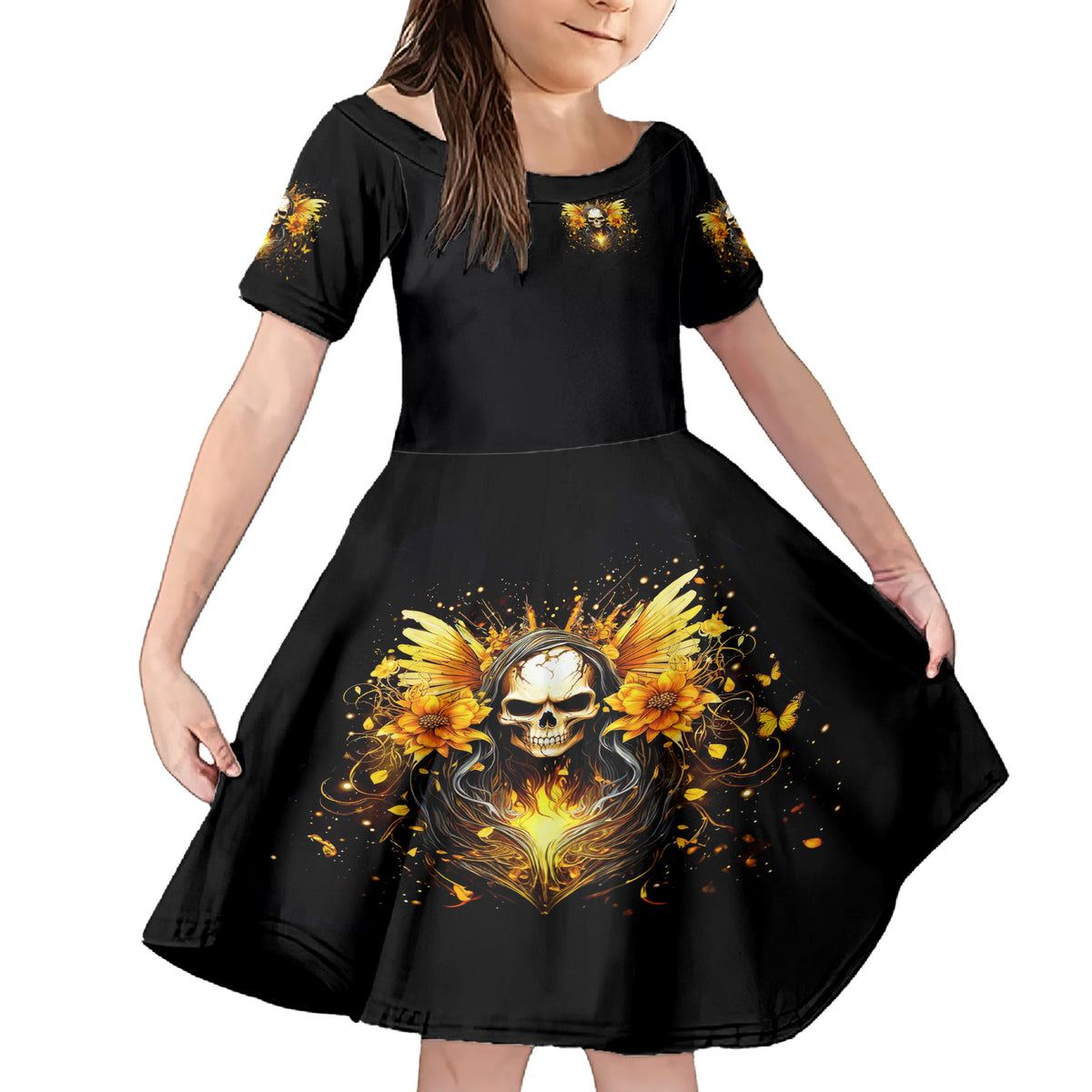 Fairy Skull Family Matching Short Sleeve Bodycon Dress and Hawaiian Shirt The Good Girl In Me Got Tired Of The Bullshit - Wonder Print Shop