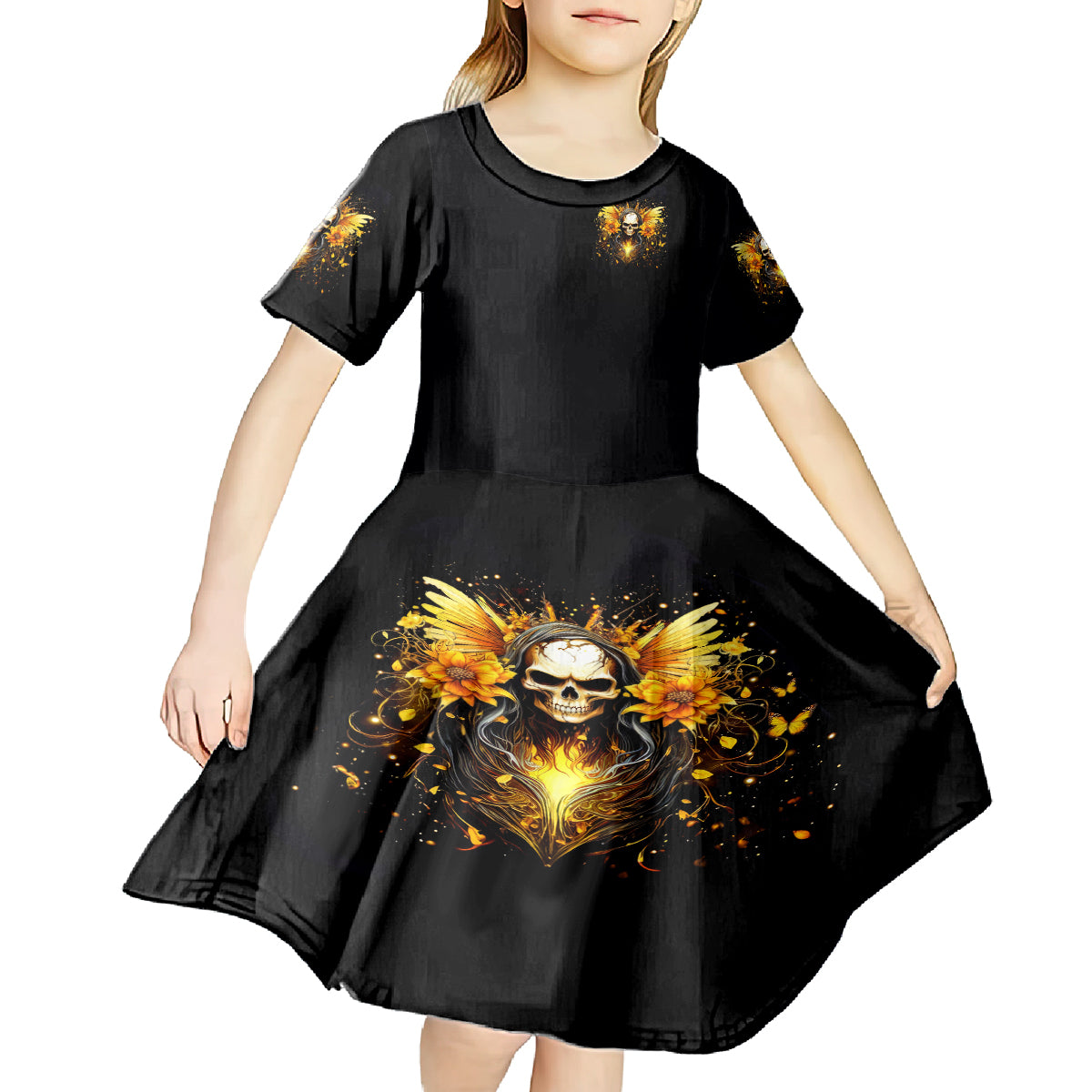 Fairy Skull Kid Short Sleeve Dress The Good Girl In Me Got Tired Of The Bullshit - Wonder Print Shop