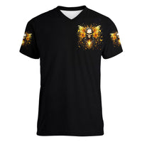 Fairy Skull Women V Neck T Shirt The Good Girl In Me Got Tired Of The Bullshit - Wonder Print Shop