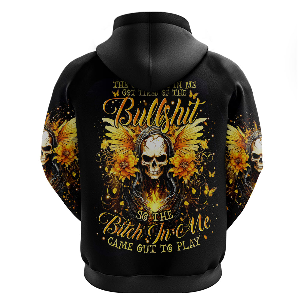 Fairy Skull Zip Hoodie The Good Girl In Me Got Tired Of The Bullshit - Wonder Print Shop