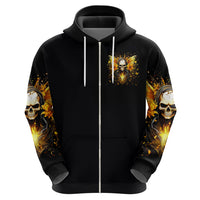 Fairy Skull Zip Hoodie The Good Girl In Me Got Tired Of The Bullshit - Wonder Print Shop