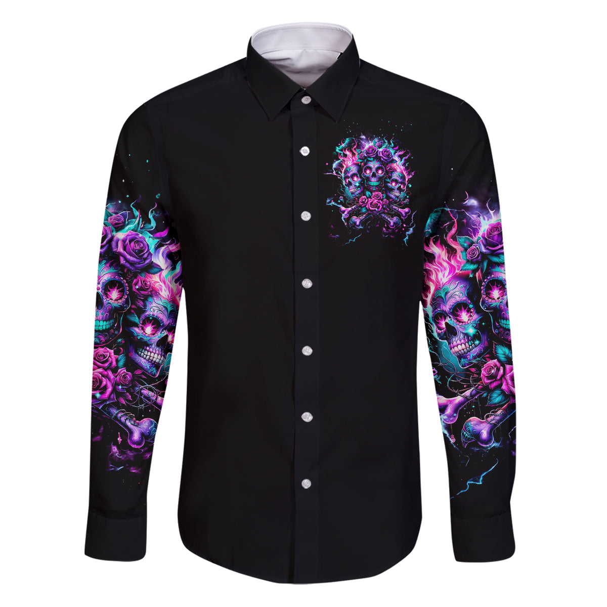 Flower Skull Family Matching Puletasi and Hawaiian Shirt Stuck Between IDK IDC - Wonder Print Shop