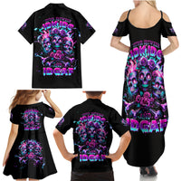 Flower Skull Family Matching Summer Maxi Dress and Hawaiian Shirt Stuck Between IDK IDC - Wonder Print Shop