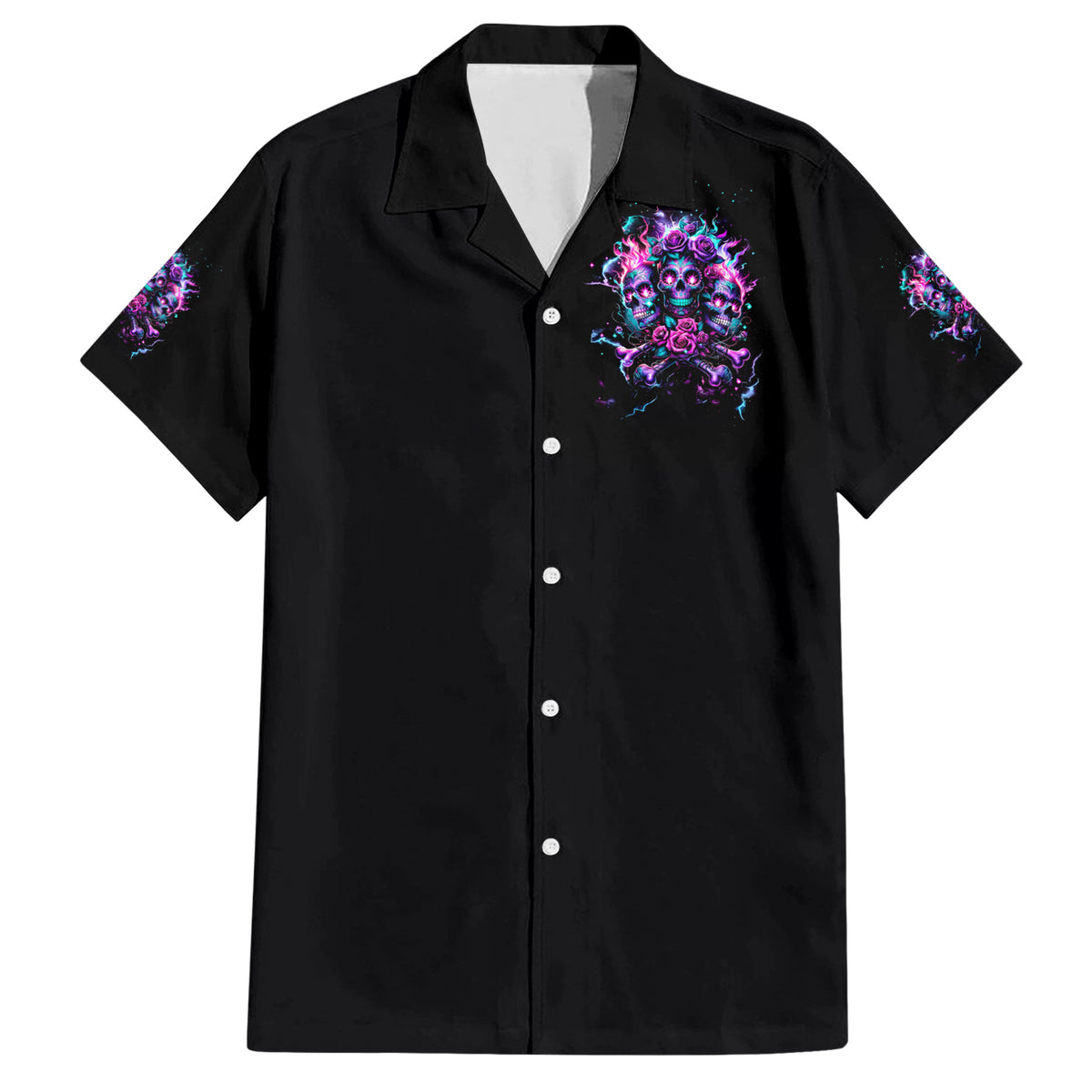 Flower Skull Hawaiian Shirt Stuck Between IDK IDC - Wonder Print Shop
