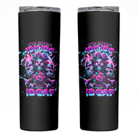 Flower Skull Skinny Tumbler Stuck Between IDK IDC - Wonder Print Shop