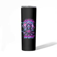 Flower Skull Skinny Tumbler Stuck Between IDK IDC - Wonder Print Shop