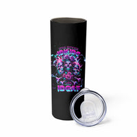 Flower Skull Skinny Tumbler Stuck Between IDK IDC - Wonder Print Shop