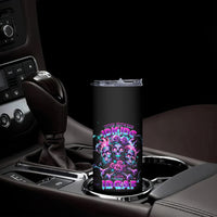 Flower Skull Skinny Tumbler Stuck Between IDK IDC - Wonder Print Shop