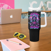 Flower Skull Tumbler With Handle Stuck Between IDK IDC - Wonder Print Shop