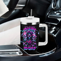Flower Skull Tumbler With Handle Stuck Between IDK IDC - Wonder Print Shop