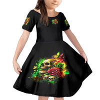 Rose Skull Family Matching Mermaid Dress and Hawaiian Shirt Stuck Between IDK IDC - Wonder Print Shop