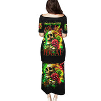 Rose Skull Family Matching Puletasi and Hawaiian Shirt Stuck Between IDK IDC - Wonder Print Shop