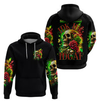 Rose Skull Hoodie Stuck Between IDK IDC - Wonder Print Shop